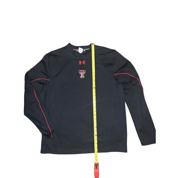 TEXAS TECH  Pullover M Black Waffle Weave Under Armour Fleece Lined Crew Neck‎ - Picture 1 of 5